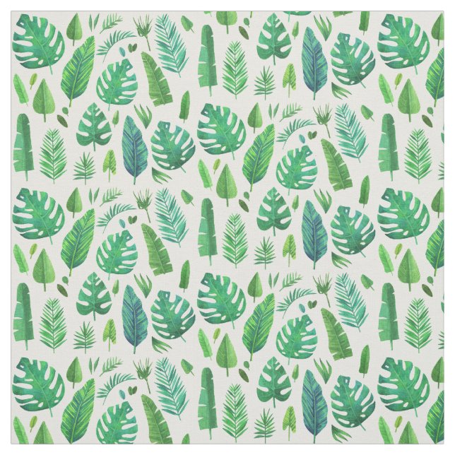 Tecido Diversas folhas tropicais (Modelo)