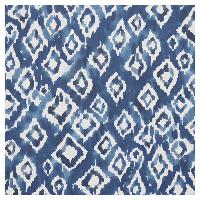 Tecido DIVIDAM DIAMANTES Geo Indigo Boho Ikat (Modelo)