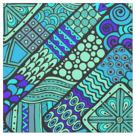 Tecido Do abstrato verde do azul de Boho teste padrão