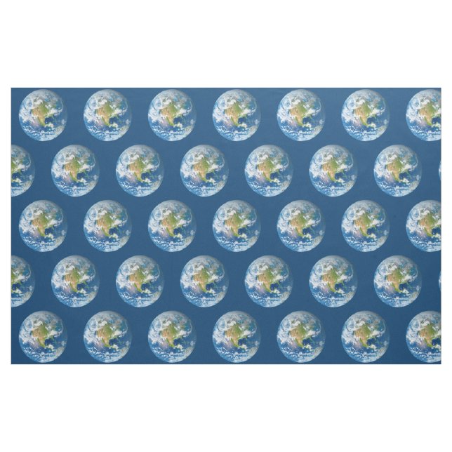 Tecido do azul da terra do planeta do respeito (Fat Quarter)