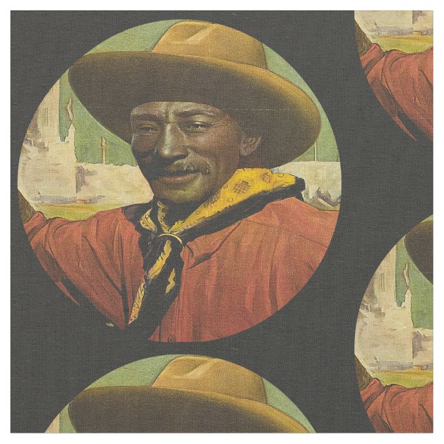 Tecido do Bill Pickett Black Cowboy (Detalhe)