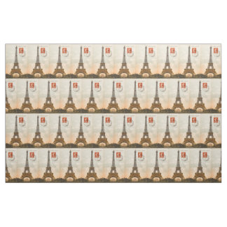 Tecido do cartão da torre Eiffel do vintage