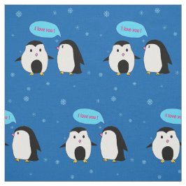 Tecido do casal do pinguim