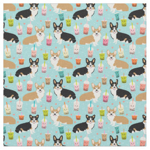 Tecido do chá de Boba do Corgi - tecido do chá d