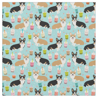 Tecido do chá de Boba do Corgi - tecido do chá da