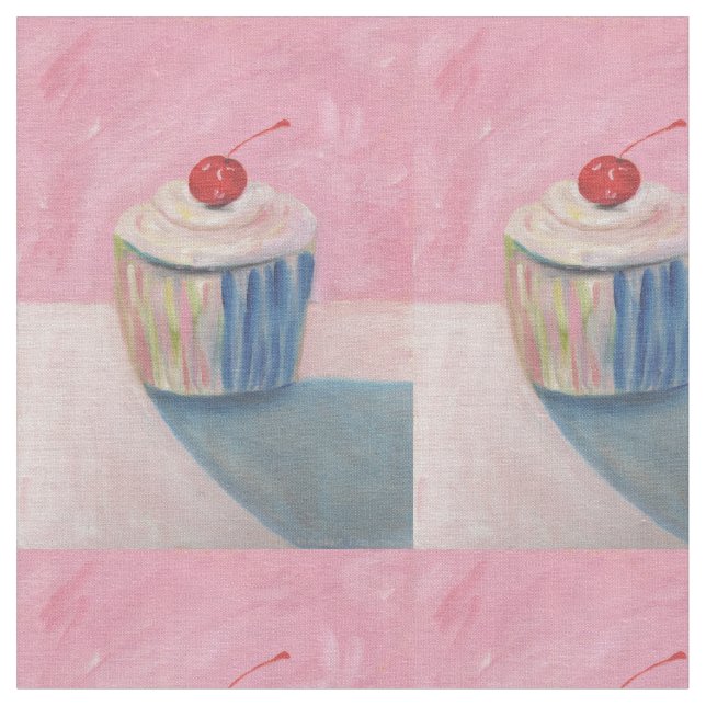 Tecido do Designer de Arte do cupcake - Leve Linen (Detalhe)
