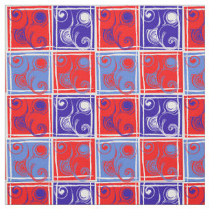 Tecido do Designer Vermelho, Branco e Azul por Ser