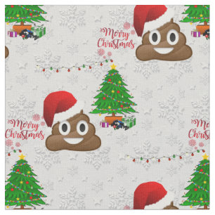 tecido do emoji do poo do Feliz Natal