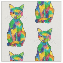 Tecido do gato do arco-íris