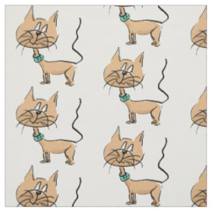 Tecido do gato dos desenhos animados