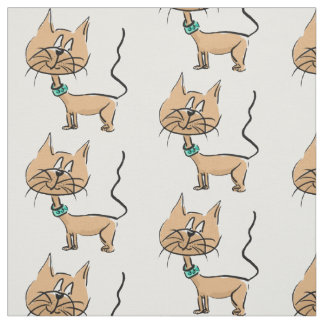 Tecido do gato dos desenhos animados