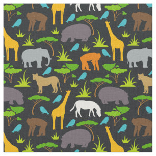 Tecido do impressão dos animais do safari