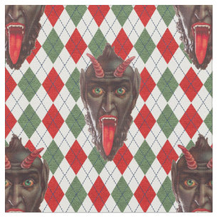 tecido do krampus do Natal da xadrez
