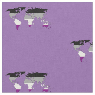 Tecido do mapa mundial do orgulho da assexualidade