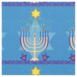 tecido do menorah de hanukkah