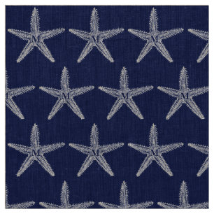Tecido Do monograma branco da estrela do mar do vintage