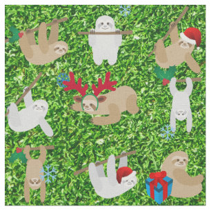 tecido do Natal da preguiça do xmas