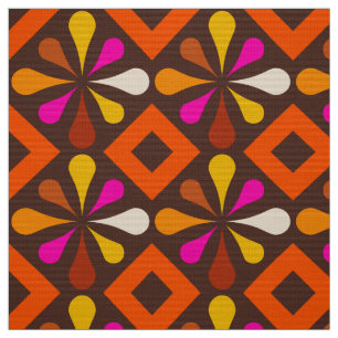 tecido do padrão retro style 60s 70s