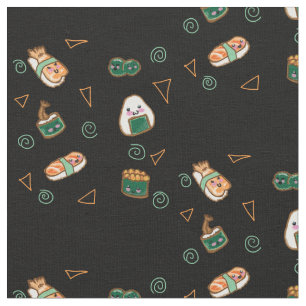 Tecido do partido do sushi de Kawaii