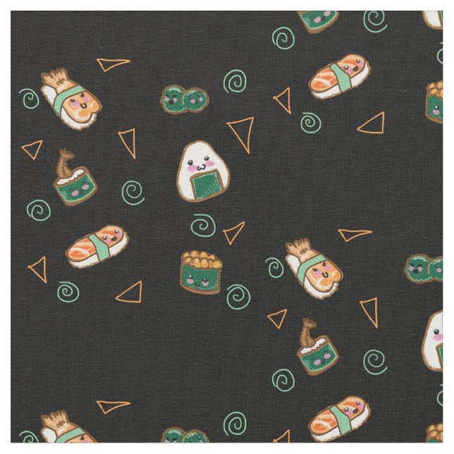Tecido do partido do sushi de Kawaii (Detalhe)