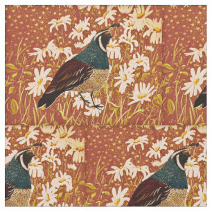 Tecido do Quail In Fall Daisies