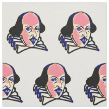 Tecido do retrato de Shakespeare - fundo branco