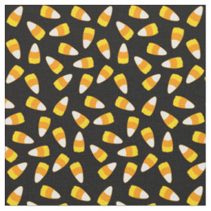 Tecido Do Tema Halloween Candy Corn Preto Colorido