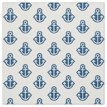 Tecido do teste padrão da âncora em branco e em