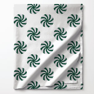 Tecido Doce Redemoinho de Hortelã Verde e Branco