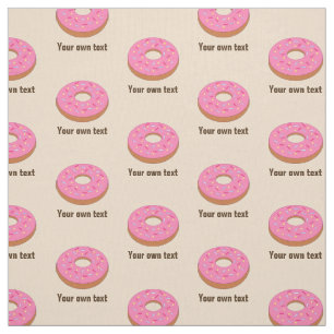 Tecido Doce Rosquinha rosa no bege - seu texto