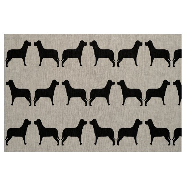 Tecido Dois padrões pretos de cão Labrador (Fat Quarter)