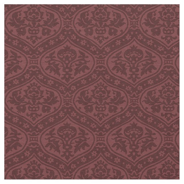 Tecido Doll-Scale Renaissance Damask, Claret Red (Detalhe)