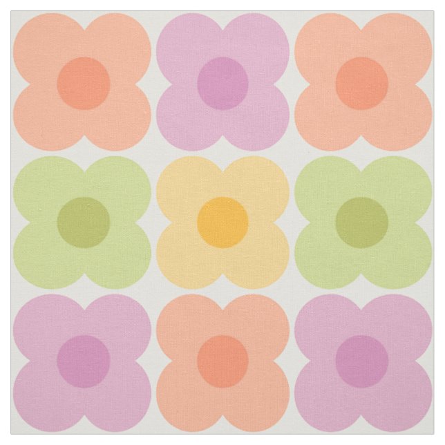 Tecido Dopamina Decoração Floral Retro 70s Geométrico Pas (Modelo)