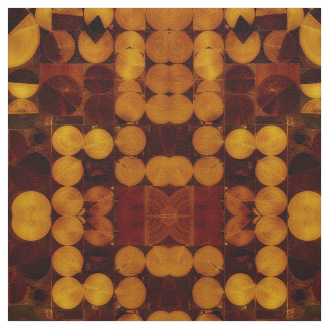 Tecido dos Círculos Abstrato de Dourado e castanho (Modelo)