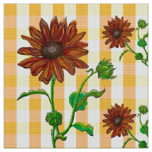 Tecido dos Círculos de Girassol