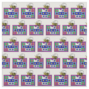 Tecido dos desenhos animados da abelha de