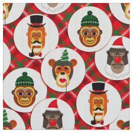 tecido dos macacos hipsteres de natal