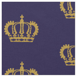 Tecido Dourada Coroa. Vintage.Azul