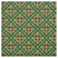 Dourada cruz-celta/design de nó trançado verde