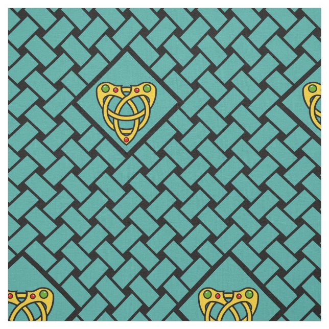 Tecido Dourado/aqua/tecelagem preta, diamante, coração ce (Modelo)