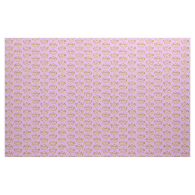 tecido Dourado Coroa Tiara padrão lilac-rosa (Jarda)