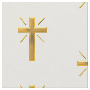Tecido dourado da cruz da ressurreição