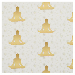 Tecido dourado da meditação da ioga