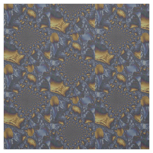 Tecido Dourado e Silver Blue Molten Metal (Modelo)