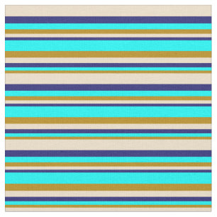 Tecido Dourado escuro, Aqua, Azul da meia-noite e Tan