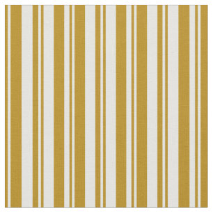 Tecido Dourado Escuro e Padrão Striped/Links Brancos