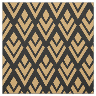 Tecido Dourado no padrão geométrico do Deco de Arte Negra