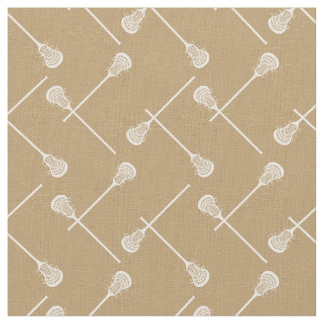 Tecido Dourado Vinhetas Brancas de Lacrosse Padrão (Detalhe)