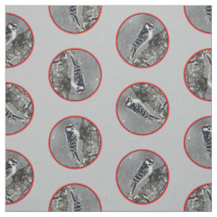 Tecido Downy Woodpecker em fotografia original de inverno