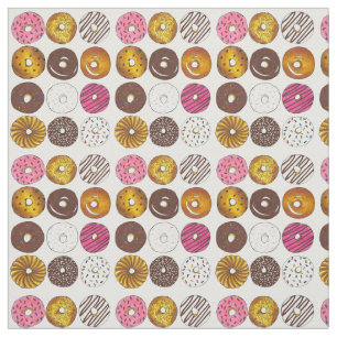 Tecido Doze Rosquinhas Doughnut Breakfast - Comida de lix
